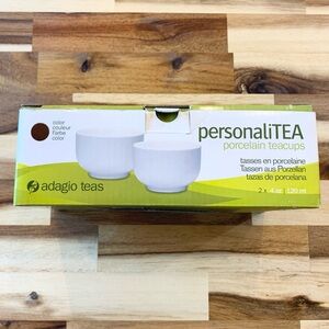 (2ea) 4oz Brown Porcelain PersonaliTEA Teacups w/out Handles